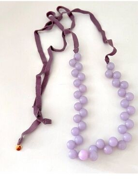 J. Crew Crewcuts Beaded necklace purple ribbon